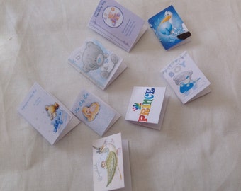 Dolls House Miniatures -  1/12th baby boy Greetings cards