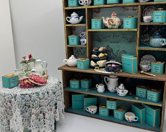 Dolls House Miniatures - 1/12th  - Time for Tea / Tea shop display /  Dresser / Hutch and separate Table