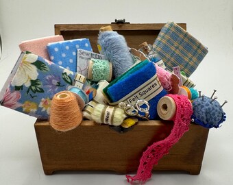 Dolls House Miniatures - 1/12th  Haberdashery chest / box  x 1