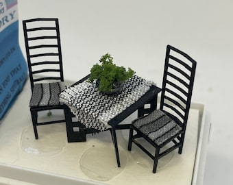 Dolls House  - Handmade    Mackintosh Table / 2 Chairs