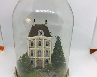 Handmade Dome with 1/144th 1:144th scale french House Scene - LED lit