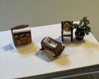 Dolls House Miniatures 1/144th / 1:144 / micro / dutch scale Traditional Nursery Room set