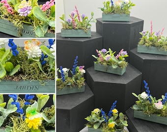 Dolls House Miniatures - 1/12th Trough / Window box with Butterfly (various options)