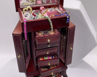 Dolls House Miniatures - 1/12th Jewellery Cabinet   - Vera Collective