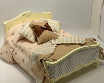 Dolls House Luxury Dressed 1/12th Double Bed - Adele