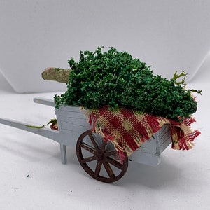 Miniatury domków dla lalek (skala 1/48 - 1:48 - 1/4" - ćwierć cala) wykonane ręcznie - wózek na drzewo