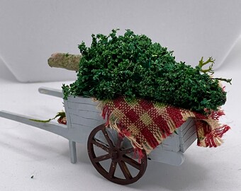 Dolls House Miniatures ( 1/48th - 1:48th - 1/4" - Quarter Inch Scale )  Hand Made   - Tree Cart
