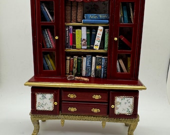 Dolls House Miniatures - Book Dresser / Hutch ( 1:12 1/12th 1 inch )