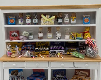 Dolls House Miniatures - 1/12th Sweet Shop display / dresser / hutch