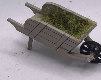 Dolls House Miniatures ( 1/48th - 1:48th - 1/4" - Quarter Inch Scale )  Hand Made  - Wheelbarrow