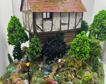 Dolls House Miniatures ( 1/48th - 1:48th - 1/4" - Quarter Inch Scale ) The Old Mill - OOAK