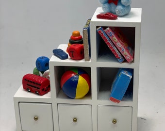 Dolls House Miniatures - Stepped Toy Shelf