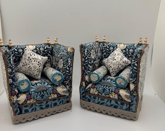 Dolls House Miniatures - 1/12th William Morris Knole chair x 1