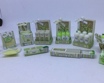 Dolls House Miniatures - Lily of the Valley Toiletries Collection