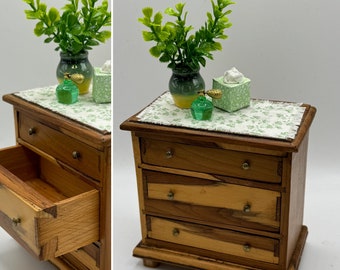 Dolls House Miniatures -  handmade elm drawers