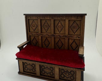 Dolls House Miniatures - 1/12th Medieval style bench seat
