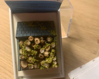 Dolls House Miniatures ( 1/48th - 1:48th - 1/4" - Quarter Inch Scale ) - Hand Made Garden Log Shed