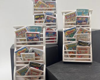Dolls House Miniatures - 1/12th  - children's comics wall book rack x1