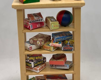 Dollshouse Miniatures - Open Toy Shelf - Pine