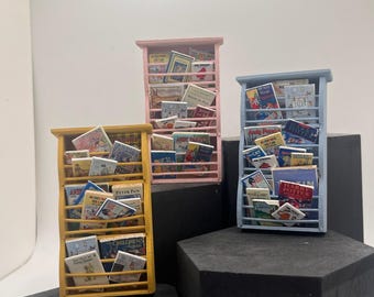 Dolls House Miniatures - 1/12th  - children's books wall book rack x1