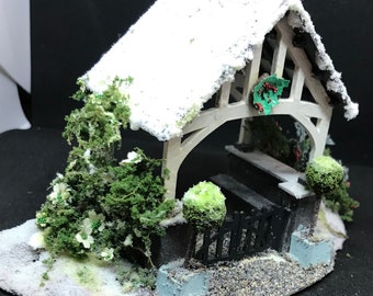 Dolls House Miniatures ( 1/48th - 1:48th - 1/4" - Quarter Inch Scale ) - Hand Made Winter Porch ” quarter scale
