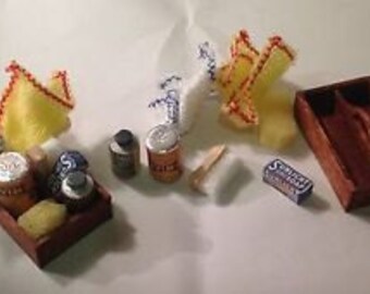 Dolls House Miniatures- 1/12th Handmade Vintage Cleaning Box Kit