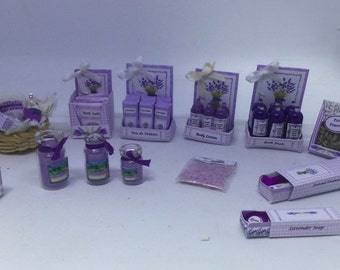 Dolls House Miniatures - Lavender Toiletries Collection