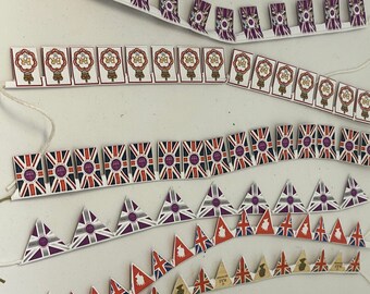 Dolls House Miniatures - Royal Platinum Jubilee Bunting x 1 (7 options)