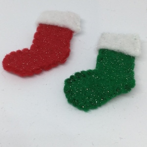 DOLLS HOUSE MINIATURES - Felt Christmas Stockings x 2