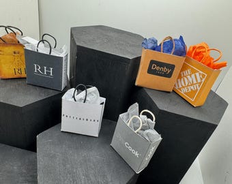 Dolls House Miniatures- 1/12th Shopping Bags x6 - SET 23 - Homewares
