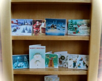 DOLLS HOUSE  - 1/12th Chistmas cards (set  - D)
