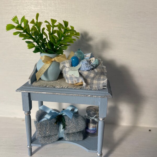 Dolls House Miniatures - Washstand Blue