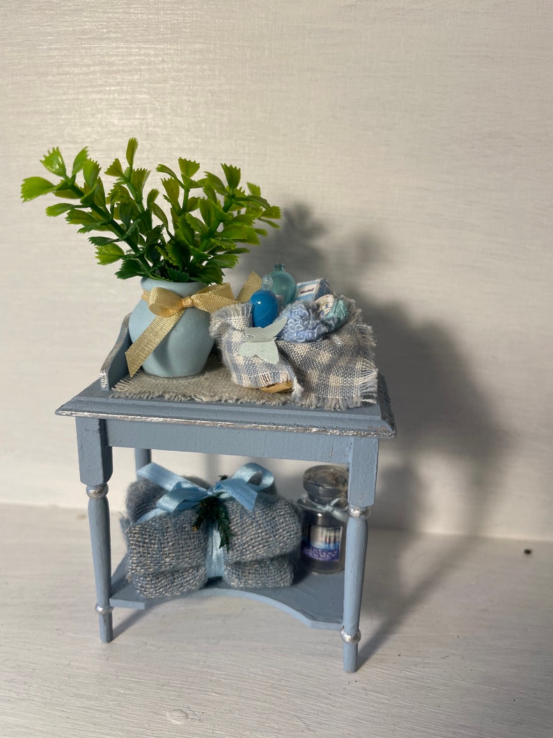 Dolls House Miniatures Washstand Blue image 1