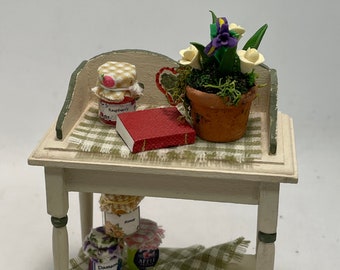 Dolls House Miniatures - Kitchen Washstand Beige with accessories