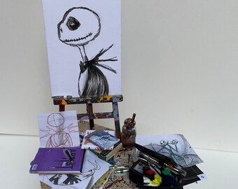 Dolls House Miniatures - 1/12th Artist's Set