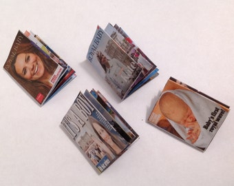 Dolls House Miniatures -  4 x Picturial Magazines - Royal Baby "Cambridge" 1/12th