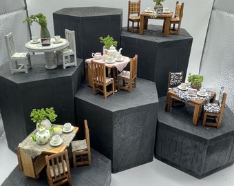 Dolls House Miniatures - 1/24th / 1:24th / Half Inch Scale Table / Chairs (5 options)