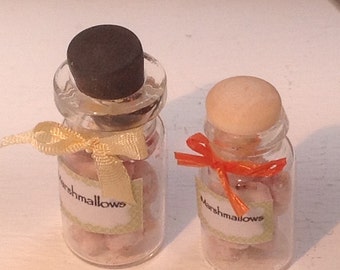 Dolls House Miniatures - 1/12th Miniature Jar of sweets x1 (Marshmallows, Mints, Mixed Sweets, Toffees)