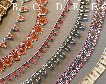 Dolls House Miniatures - Royal - King Charles III coronation BUNTING x 1 (8 options)