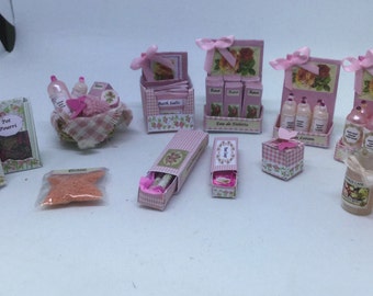 Dolls House Miniatures - Rose Toiletries Collection