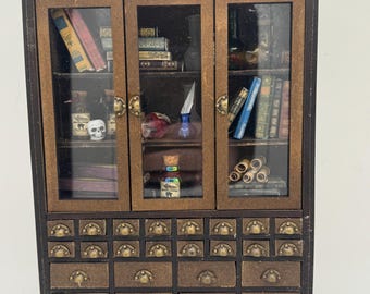 Dolls House Miniatures - 1/12th Apothecary Cabinet