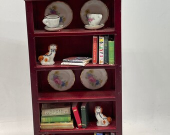 Dolls House Miniatures - Mahogany Cross Shelf Unit