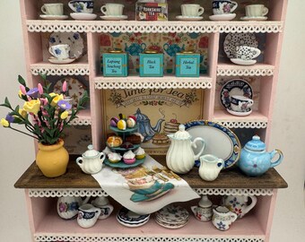 Dolls House Miniatures - 1/12th  - Time for Tea  shop display /  Dresser / Hutch