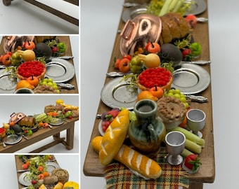 Dolls House Miniatures - Tudor Feast Table