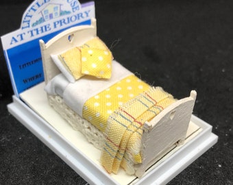 Dolls House Miniatures ( 1/48th - 1:48th - 1/4" - Quarter Inch )  - Hand Made  - Single Bed - LUCILLE