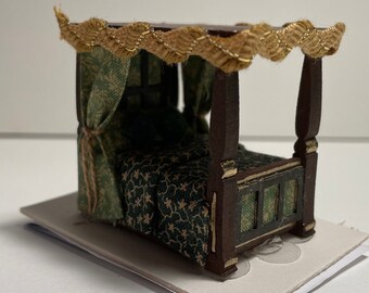 Dolls House Miniatures ( 1/48th - 1:48 - 1/4" - Quarter Inch Scale )  - 4 Poster Bed - Catherine