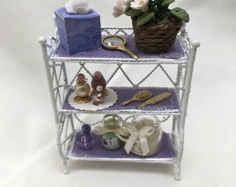 Dolls House Miniatures - Purple White Wire Shelf