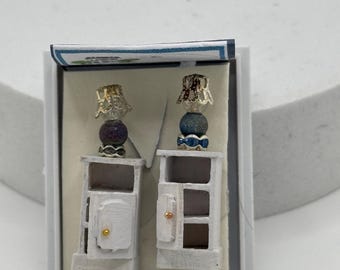Dolls House 1/48th / 1:48 /Quarter Scale - s/2 bedside tables