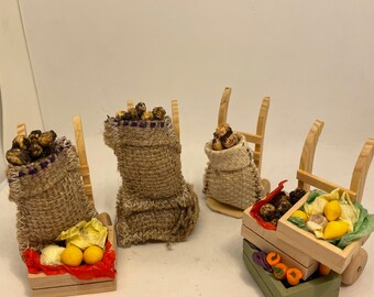 Dolls House Miniatures - 1/12th Grocers Sack Truck (assorted)