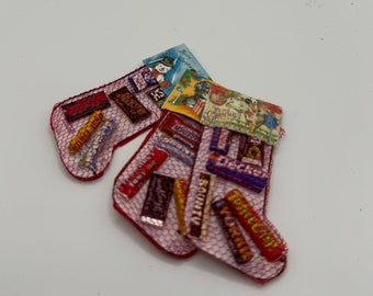 Dolls House Miniatures - Christmas Chocolate stocking x1